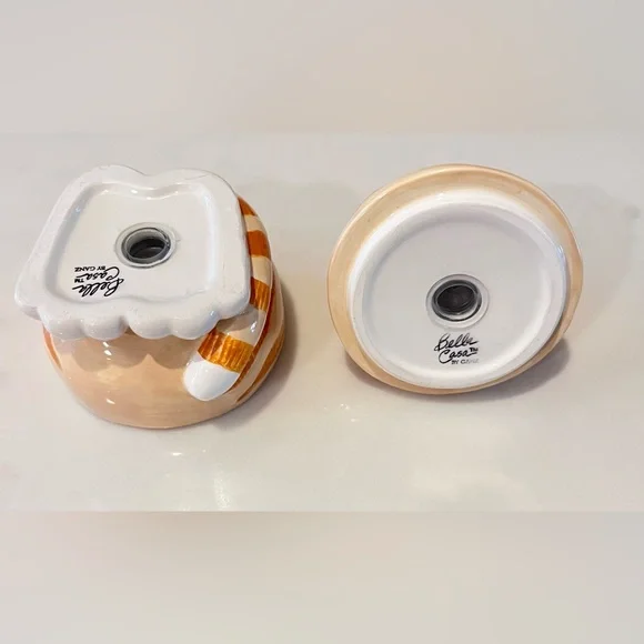 Bella Casa Ganz Adorable Orange Tabby Cat Ceramic Salt & Pepper Shaker - Picture 8 of 9